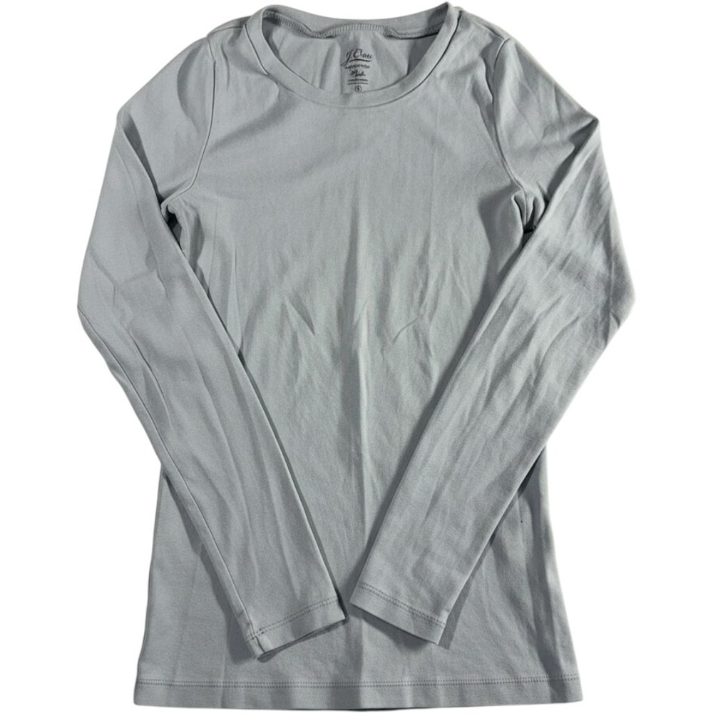 Re-Imagined By J.Crew Women's Long-sleeve Tshirt Light Blue Cotton Size Small